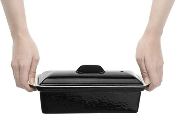 Cast Iron Pate Terrine Mould 1.3 Litre, Black, Size: 90(H) x 310(W) x 100(D)mm, Enamelled Cast Iron, Induction Compatible, Suitable for all Oven & Hob Types, U559 - Image 4