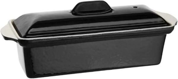 Cast Iron Pate Terrine Mould 1.3 Litre, Black, Size: 90(H) x 310(W) x 100(D)mm, Enamelled Cast Iron, Induction Compatible, Suitable for all Oven & Hob Types, U559