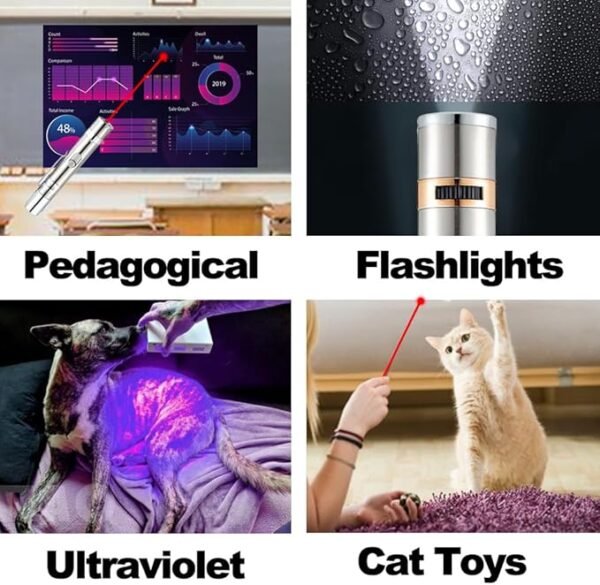 Cat Toys, 7 in 1 Function Red Pointer Interactive Cat Toy, USB Rechargeable LED Cat Light Pen - Image 4