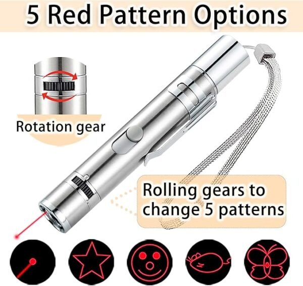 Cat Toys, 7 in 1 Function Red Pointer Interactive Cat Toy, USB Rechargeable LED Cat Light Pen - Image 2