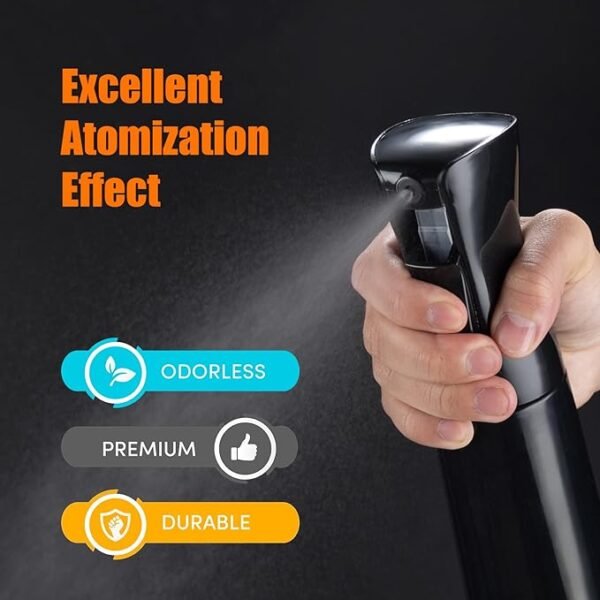 200ml Small Water Spray Bottles, Continuous Mist Empty Hair Spray Bottles for Cleaning, Curly Hair, Plants GE2001B-200B, Black - Image 3