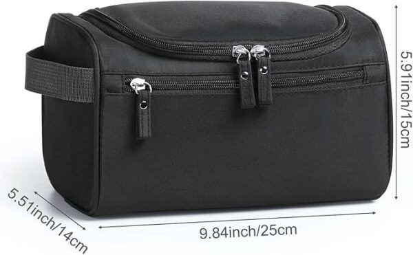 Toiletry Bag, Hanging Wash Bag Travel Toiletry Bag Waterproof Bathroom Bag for Men and Women Travel Toiletry Makeup Organizer (Black) - Image 2